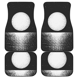 Black And White Moonlight Print Front and Back Car Floor Mats