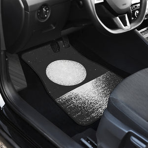 Black And White Moonlight Print Front and Back Car Floor Mats