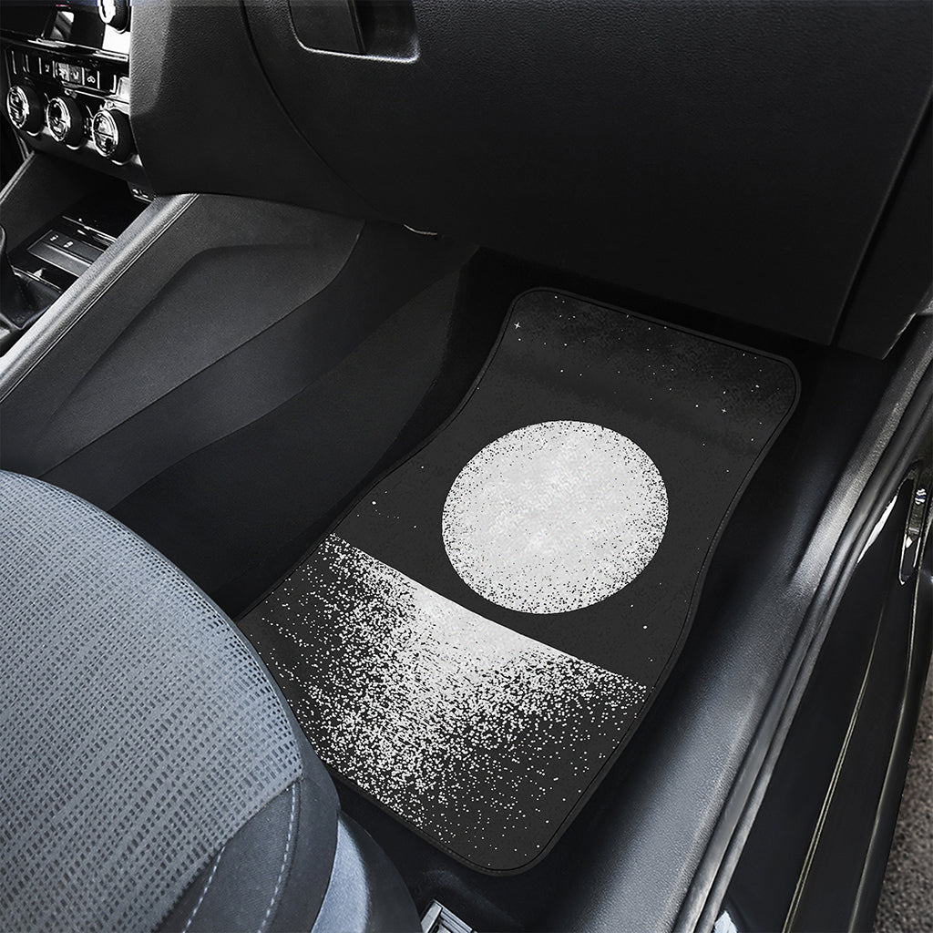 Black And White Moonlight Print Front and Back Car Floor Mats