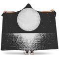 Black And White Moonlight Print Hooded Blanket