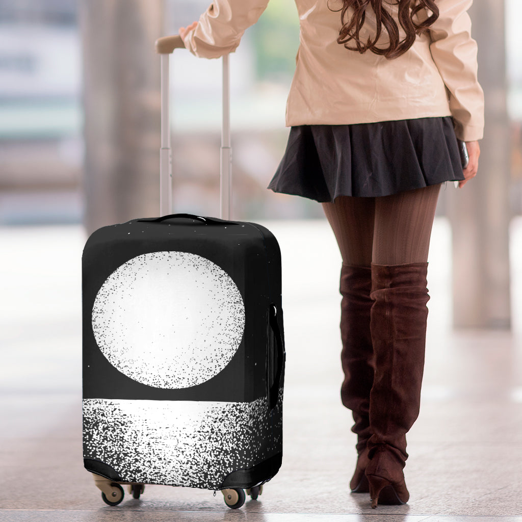 Black And White Moonlight Print Luggage Cover