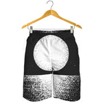 Black And White Moonlight Print Men's Shorts