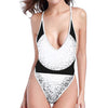 Black And White Moonlight Print One Piece High Cut Swimsuit