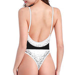 Black And White Moonlight Print One Piece High Cut Swimsuit