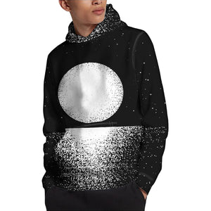 Black And White Moonlight Print Pullover Hoodie