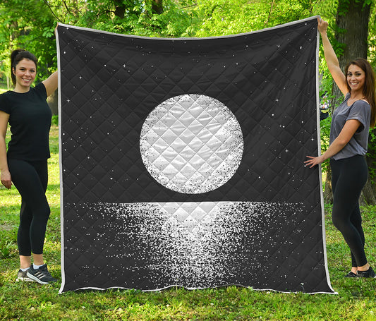 Black And White Moonlight Print Quilt