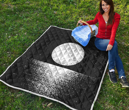 Black And White Moonlight Print Quilt