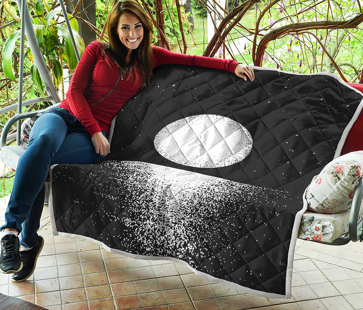 Black And White Moonlight Print Quilt