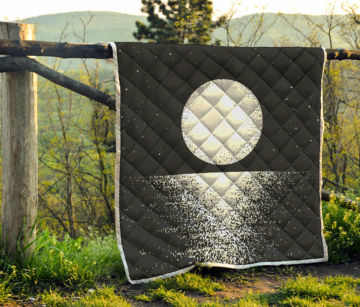 Black And White Moonlight Print Quilt