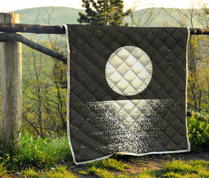 Black And White Moonlight Print Quilt