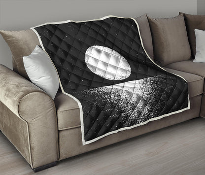 Black And White Moonlight Print Quilt