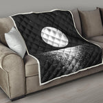 Black And White Moonlight Print Quilt