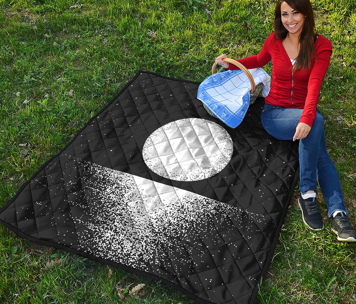 Black And White Moonlight Print Quilt