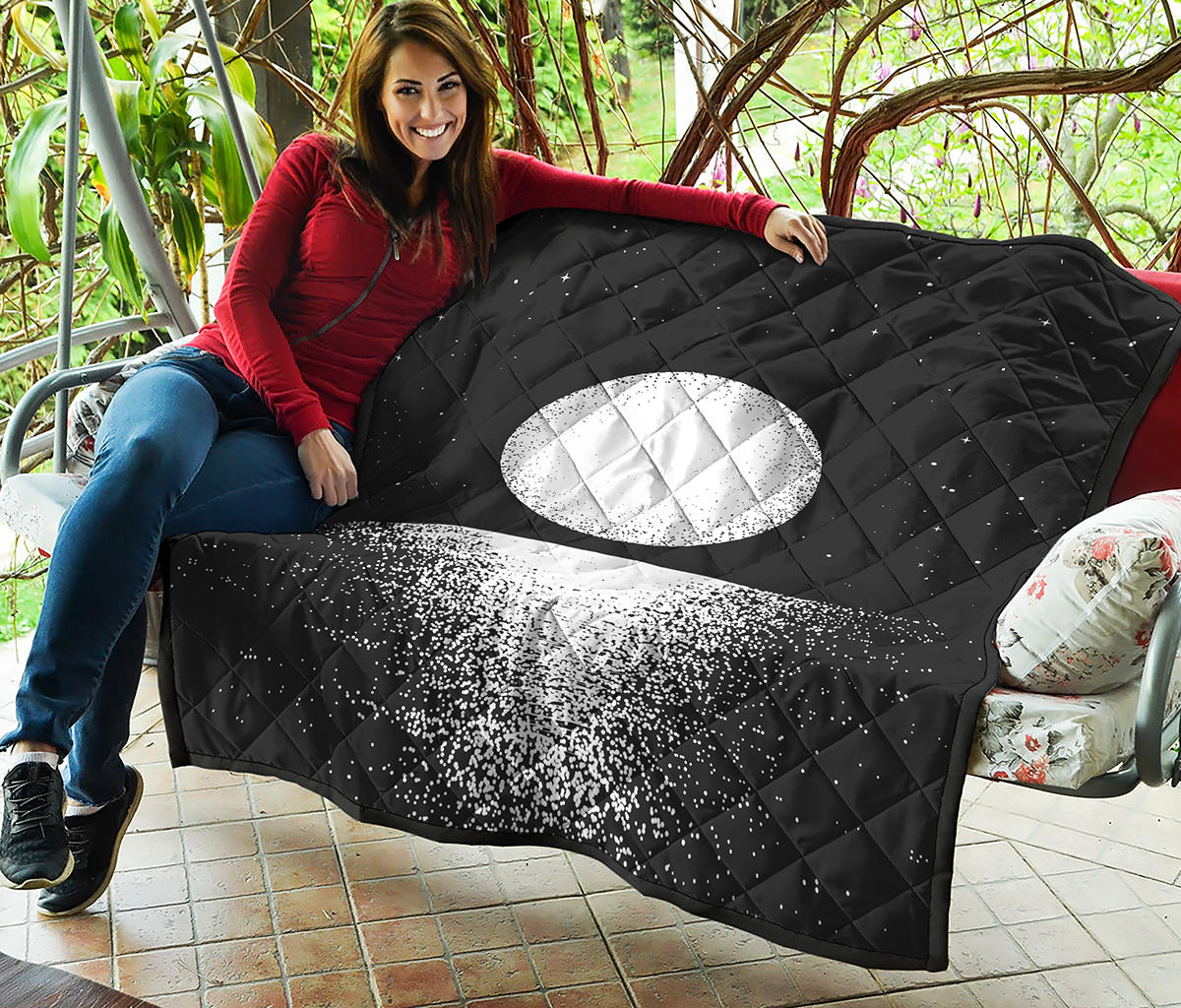 Black And White Moonlight Print Quilt