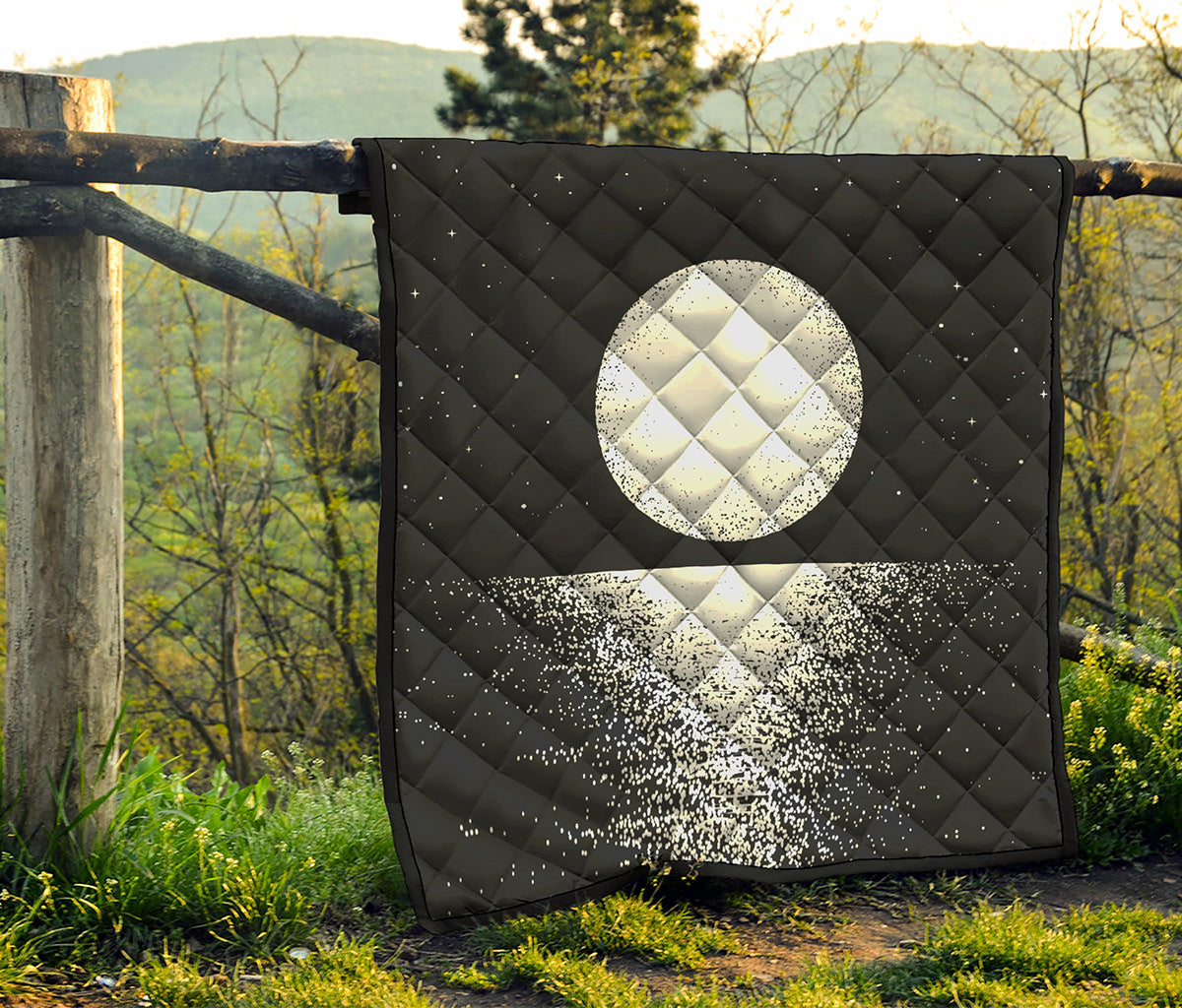 Black And White Moonlight Print Quilt
