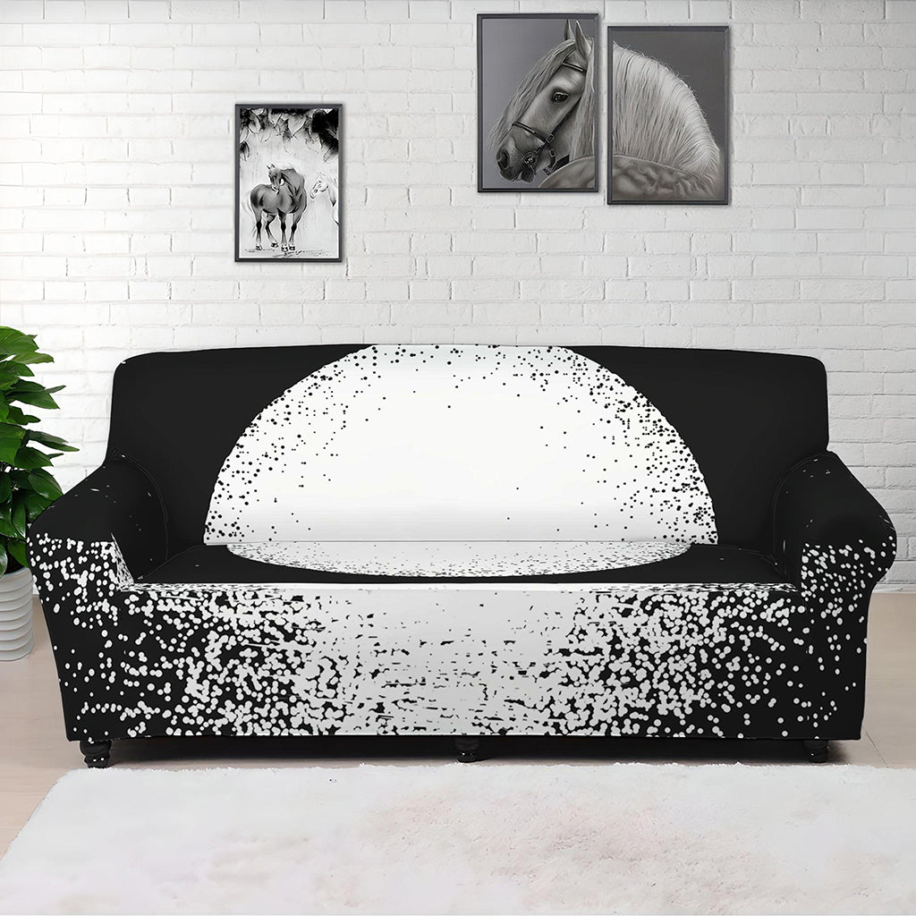 Black And White Moonlight Print Sofa Cover
