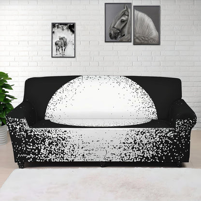 Black And White Moonlight Print Sofa Cover