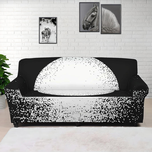 Black And White Moonlight Print Sofa Cover