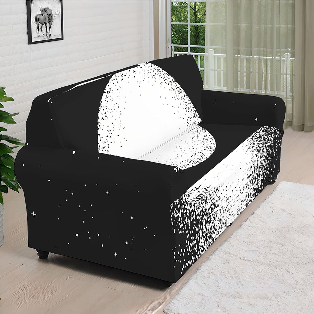 Black And White Moonlight Print Sofa Cover
