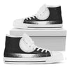 Black And White Moonlight Print White High Top Shoes