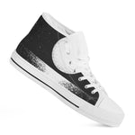 Black And White Moonlight Print White High Top Shoes