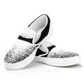 Black And White Moonlight Print White Slip On Sneakers