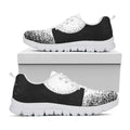 Black And White Moonlight Print White Running Shoes