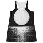 Black And White Moonlight Print Women's Racerback Tank Top