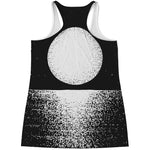 Black And White Moonlight Print Women's Racerback Tank Top