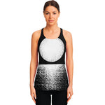 Black And White Moonlight Print Women's Racerback Tank Top