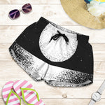 Black And White Moonlight Print Women's Shorts