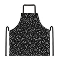Black And White Music Note Pattern Print Apron