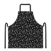 Black And White Music Note Pattern Print Apron