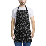 Black And White Music Note Pattern Print Apron