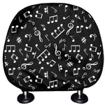 Black And White Music Note Pattern Print Car Headrest Covers
