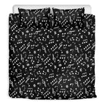 Black And White Music Note Pattern Print Duvet Cover Bedding Set