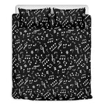 Black And White Music Note Pattern Print Duvet Cover Bedding Set