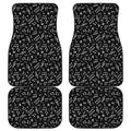 Black And White Music Note Pattern Print Front and Back Car Floor Mats