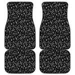 Black And White Music Note Pattern Print Front and Back Car Floor Mats