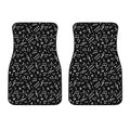 Black And White Music Note Pattern Print Front Car Floor Mats