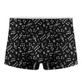Black And White Music Note Pattern Print Men's Boxer Briefs