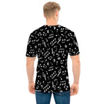 Black And White Music Note Pattern Print Men's T-Shirt