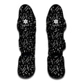 Black And White Music Note Pattern Print Muay Thai Shin Guards