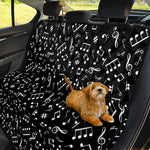 Black And White Music Note Pattern Print Pet Car Back Seat Cover