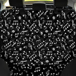 Black And White Music Note Pattern Print Pet Car Back Seat Cover