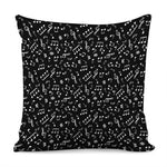 Black And White Music Note Pattern Print Pillow Cover