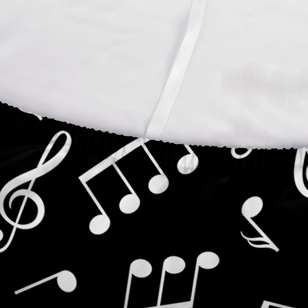 Black And White Music Note Pattern Print Sofa Cover