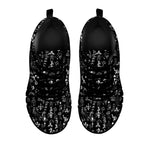 Black And White Mystic Wicca Print Black Sneakers