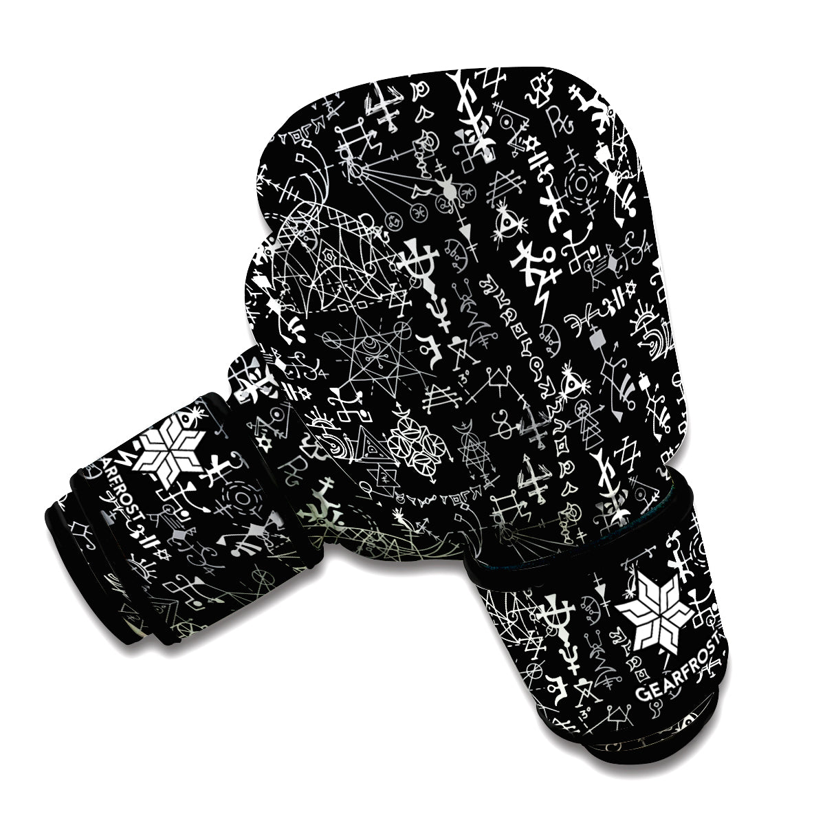 Black And White Mystic Wicca Print Boxing Gloves