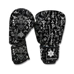 Black And White Mystic Wicca Print Boxing Gloves